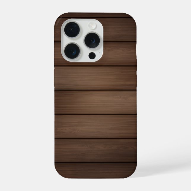 Wood Grain Striped Brown Abstract Fashion Art iPhone Hülle (Rückseite)