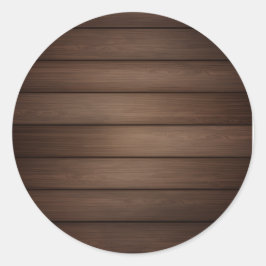 Wood Grain Striped Brown Abstract Fashion Art Runder Aufkleber