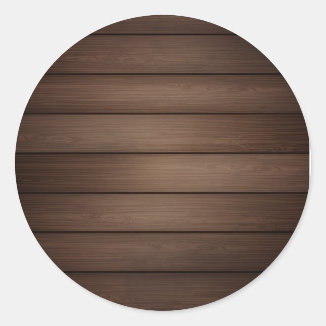 Wood Grain Striped Brown Abstract Fashion Art Runder Aufkleber (Vorderseite)