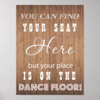 Wood Grain Wedding Zeichen lustiger Tanz und Platz