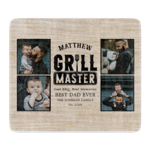 Wood GRILLEN Grill Master Bester Vater je Foto Schneidebrett