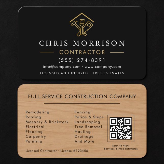 Wood Home Improvement QR-Code Visitenkarte (Von Creator hochgeladen)
