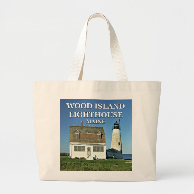 Wood Island Lighthouse, Maine Jumbo Tote Bag Stoffbeutel (Vorne)