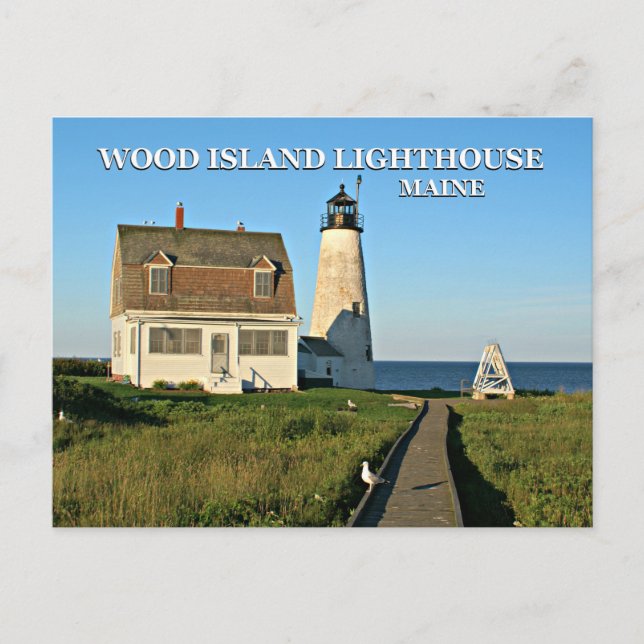 Wood Island Lighthouse, Maine Postcard Postkarte (Vorderseite)