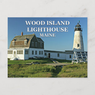 Wood Island Lighthouse, Maine Postcard Postkarte