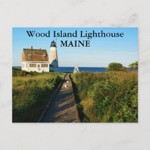 Wood Island Lighthouse, Maine Postcard Postkarte