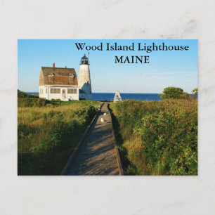 Wood Island Lighthouse, Maine Postcard Postkarte