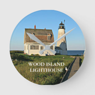 Wood Island Lighthouse Maine Wall Clock Runde Wanduhr