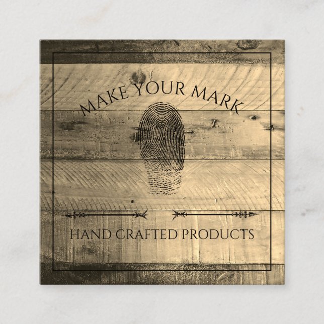Wood Kraft Quadratische Visitenkarte (Vorderseite)
