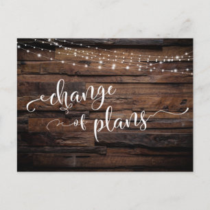 Wood & Lights Änderung von Plänen verzögert Hochze Postkarte