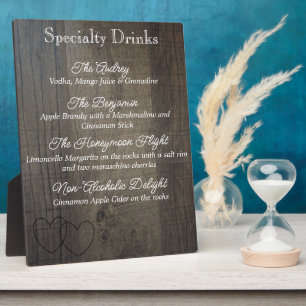"Wood Look" Drink Menu Plaque Fotoplatte