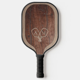 Wood Marquetry and Engraving Imitation - Custom Pickleball Schläger