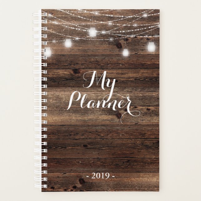 Wood Mason Jar Wedding Planner Planer (Vorderseite)