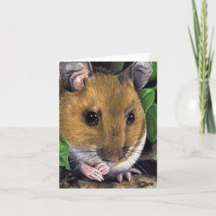 Wood Mouse Painting Note Card Karte
