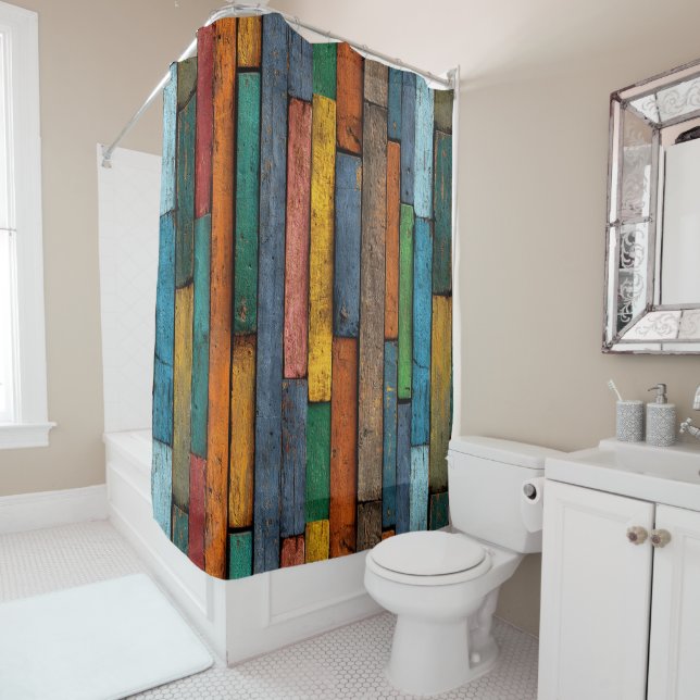 Wood Planks Shower Curtain Duschvorhang (Beispiel)