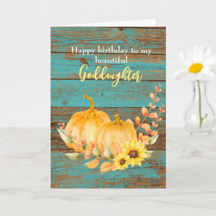 Wood Pumpkin Sonnenblume Fall Geburtstag GodTochte Karte