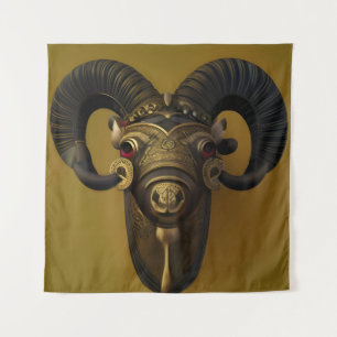Wood Ram Wandteppich