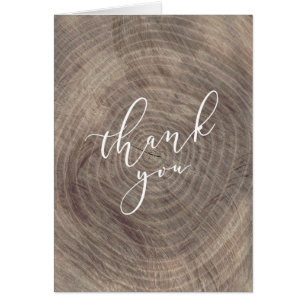Wood rustic danke - gefaltete Karte