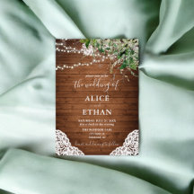 Wood Rustic Forest Greenerity Script Wedding