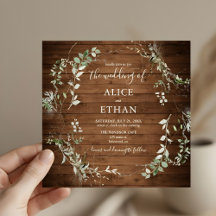 Wood Rustic Greenerity Script Wedding