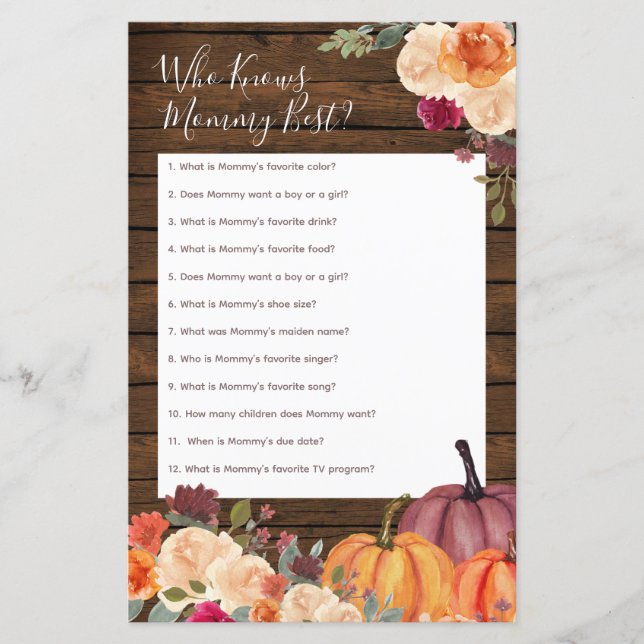 Wood Rustic Pumpkin, die Mommy Best Game kennt (Vorderseite)