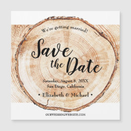 Wood Rustic Wedding Speichern Sie das Datum Magnetkarte