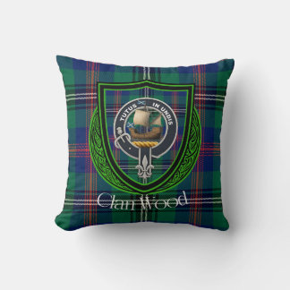 Wood Scottish Clan Tartan & Wappen Kissen