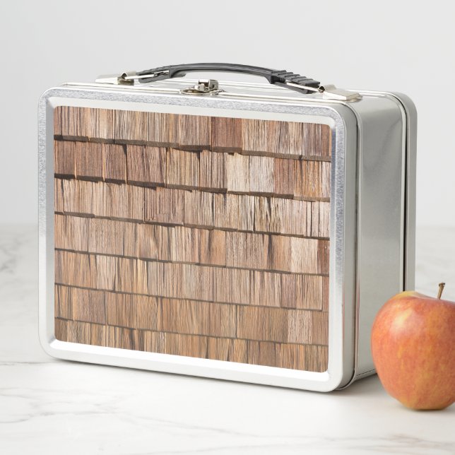 Wood Shingle Metall Lunch Box (Beispiel)
