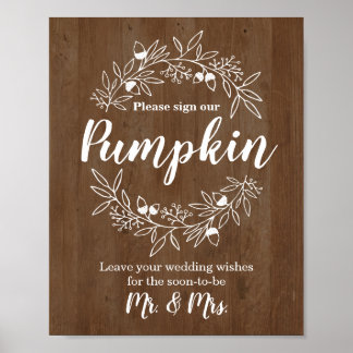 Wood Sign Our Pumpkin Wedding Verlobung Gästebuch