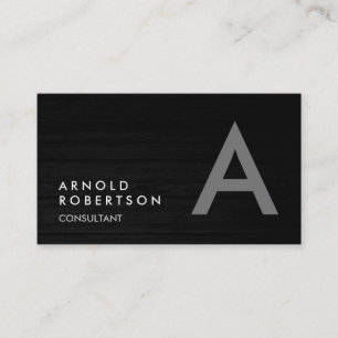 Wood Simple Schlicht Gray Trendy Business Card Visitenkarte