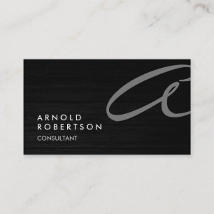 Wood Simple Schlicht Gray Trendy Business Card Visitenkarte