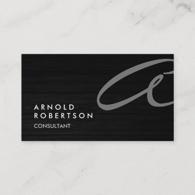 Wood Simple Schlicht Gray Trendy Business Card Visitenkarte (Vorderseite)