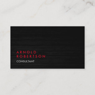 Wood Simple Schlicht Red Gray Trendy Business Card Visitenkarte