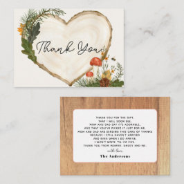 Wood Slice Mushroom Fall Baby Dusche Vielen Dank Mitteilungskarte