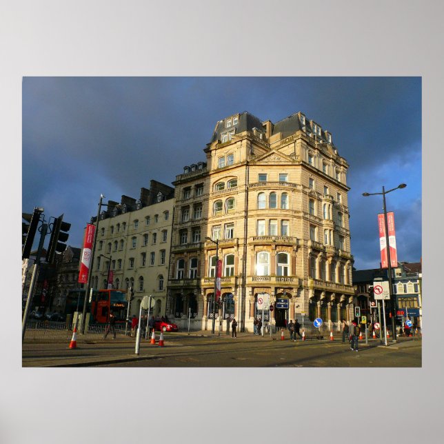 Wood Street, Cardiff, Wales Poster (Vorne)