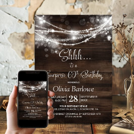 Wood String Lights Überraschung 60. Geburtstagspar Einladung