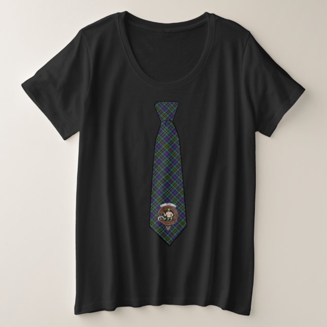 Wood Tartan Women's Plus Necktie Große Größe T-Shirt (Design vorne)