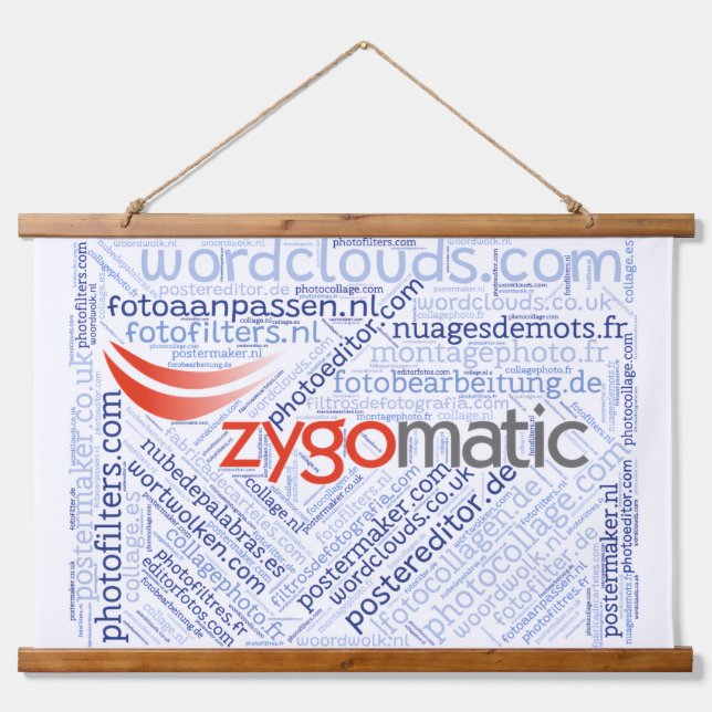 Wood Topped Wall Tapestry (landscape) Wandteppich Mit Holzrahmen (Vorne)