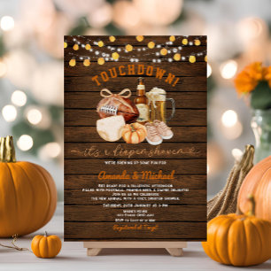 Wood Touchdown es ist ein Windeln Dusche Pumpkin B Einladung