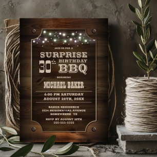 Wood Überraschung 30. Geburtstag GRILLEN Einladung