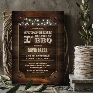 Wood Überraschung 60. Geburtstag GRILLEN Einladung
