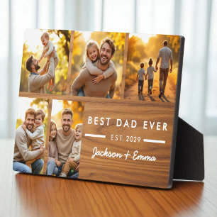 Wood Vatertag Bester Vater je FotoCollage Fotoplatte