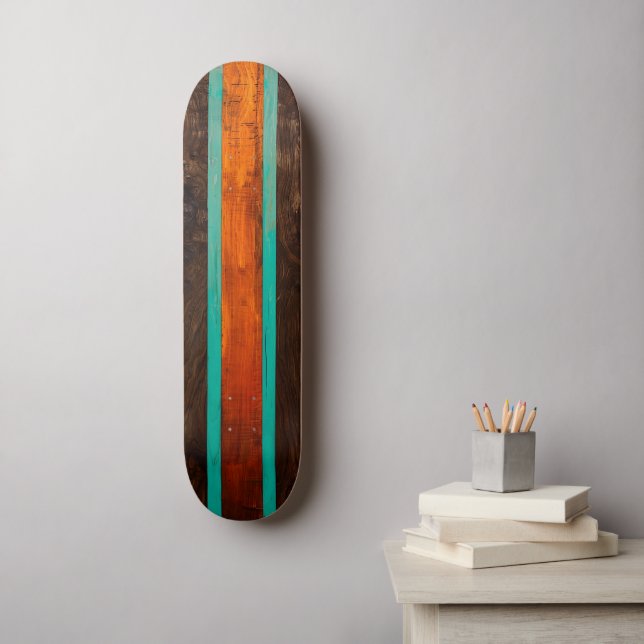 Wood vintage design skateboard (Wandkunst)