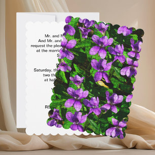 Wood Violet Mosaic Wedding Einladung