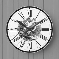 Wood Warbler British Bird Illustration Round Clock