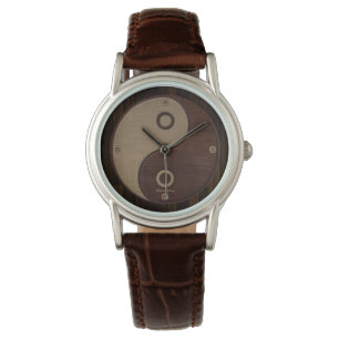 Wood Yin Yang Watch Armbanduhr