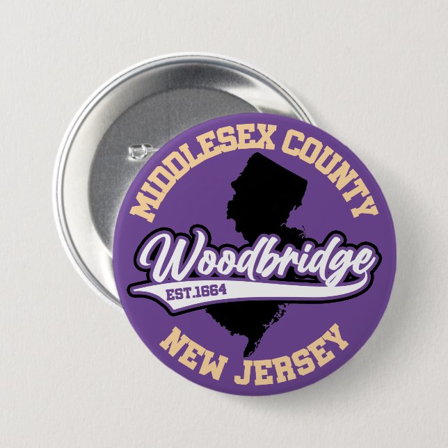 Woodbridge, New Jersey Button (Vorne & Hinten)