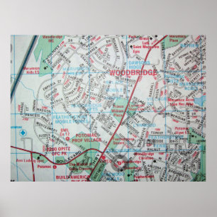 Woodbridge, Vintages Karten-Plakat VA Poster
