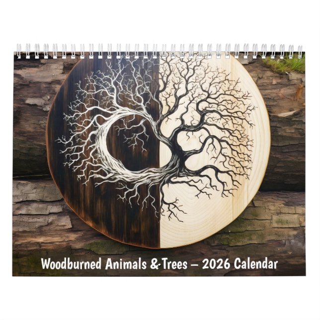 Woodburned Animals & Trees – 2026 Calendar Kalender (Titelbild)