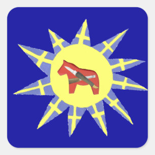 Woodcarver's Sunburst Dala Sticker